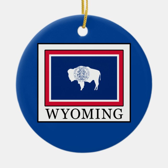 Wyoming Ceramic Ornament (Front)