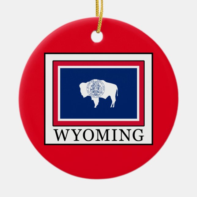 Wyoming Ceramic Ornament (Front)