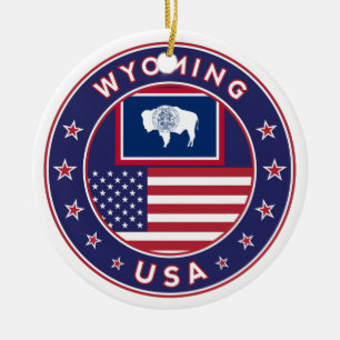 Wyoming Ceramic Ornament