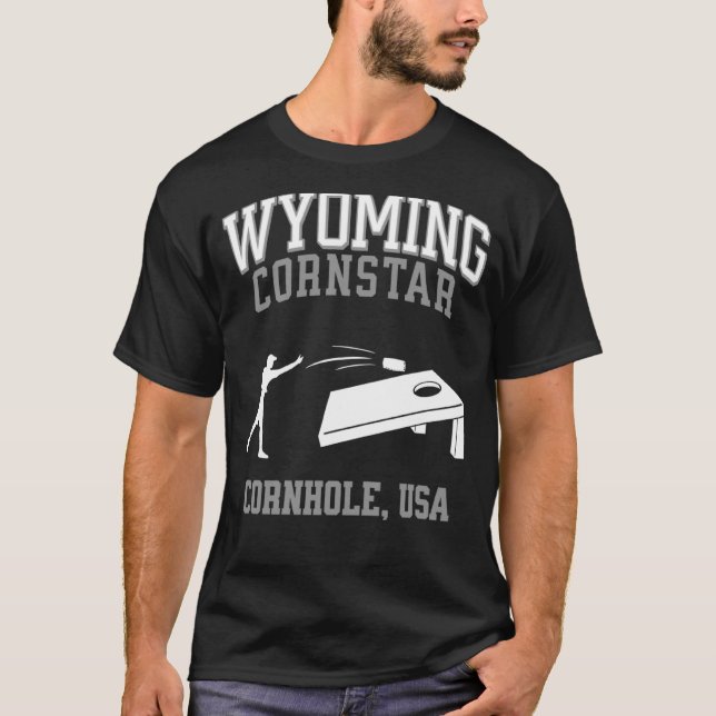 Wyoming Cornstar Lucky Cornhole Tournament T-Shirt (Front)