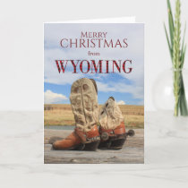 Wyoming Cowboy Boot Christmas Card