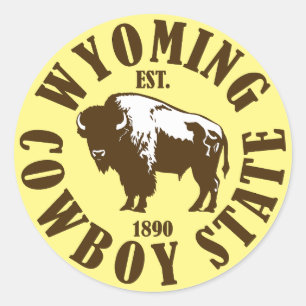 Wyoming,Cowboy State Classic Round Sticker