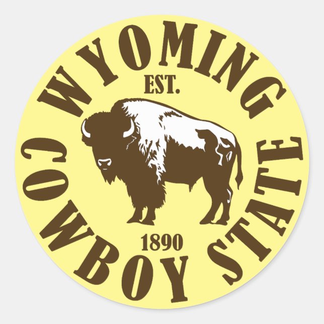 Wyoming,Cowboy State Classic Round Sticker (Front)