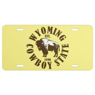 Wyoming,Cowboy State License Plate