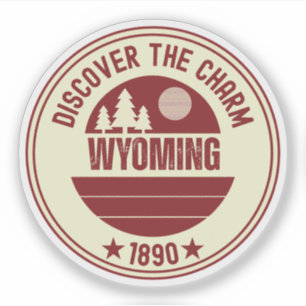 Wyoming Cowboy State - Mountain Gift Sticker