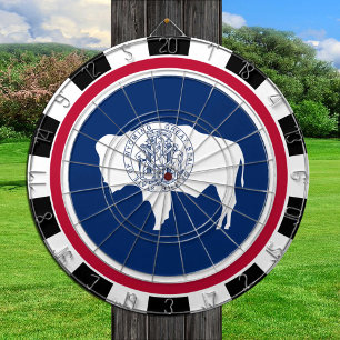 Wyoming Dartboard USA & Wyoming Flag / game board