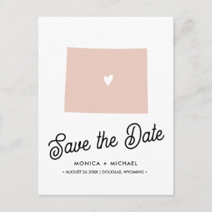 WYOMING Destination Wedding ANY COLOR Announcement Postcard