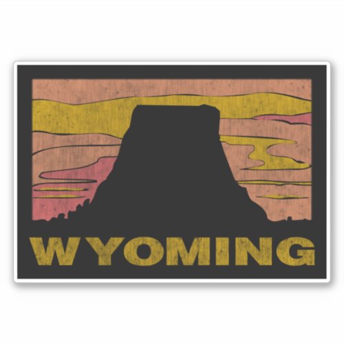 Wyoming Devils Tower Vintage Distressed Sticker