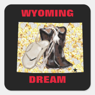 WYOMING DREAM SQUARE STICKER