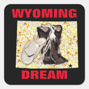 WYOMING DREAM SQUARE STICKER