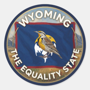 🐦 Wyoming Equality State Bird Heritage Classic Round Sticker
