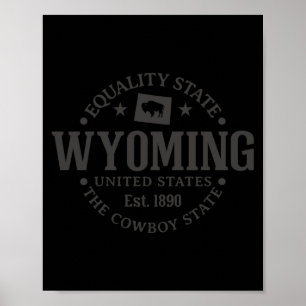 Wyoming Equality State Est 1890 Vintage Cowboy Sta Poster