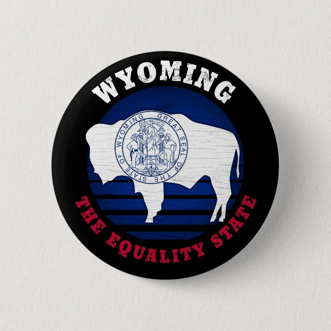 WYOMING EQUALITY STATE FLAG BUTTON (Front)