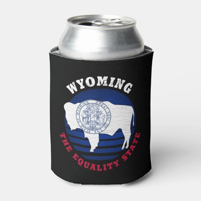 WYOMING EQUALITY STATE FLAG CAN COOLER (Can Front)