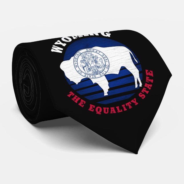 WYOMING EQUALITY STATE FLAG NECK TIE (Rolled)
