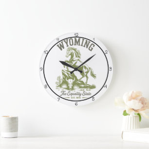 Wyoming Equality State Horse Large Clock