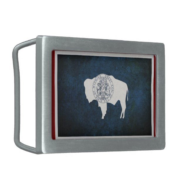 Wyoming Flag Belt Buckle (Front Left)