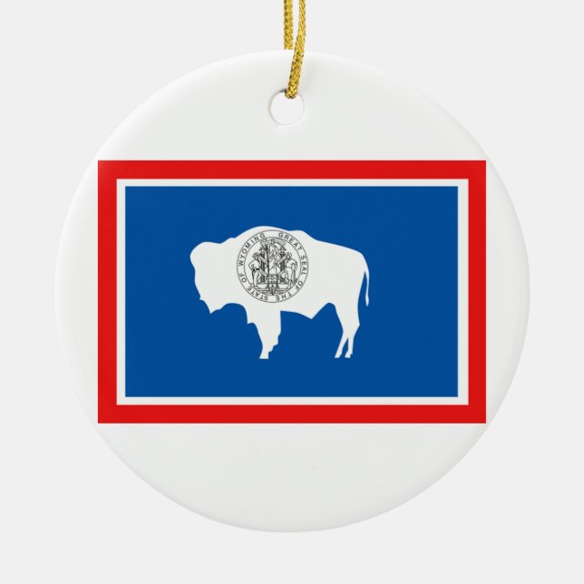 Wyoming Flag Ceramic Ornament (Front)