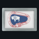 Wyoming Flag Climbing Carabiner Belt Buckle<br><div class="desc">Devil's Tower,  Vedauwoo,  Sinks Canyon,  Ten Sleep Canyon,  the Grand Tetons,  the Bighorns... .  Wyoming has climbing opportunities to satisfy your every whim. From rock,  alpine,  or mountaineering,  climb Wyoming!</div>