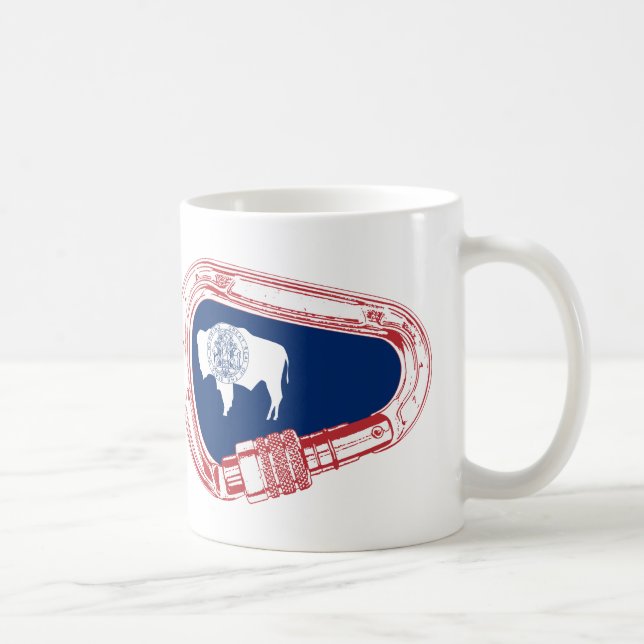 Wyoming Flag Climbing Carabiner Coffee Mug (Right)