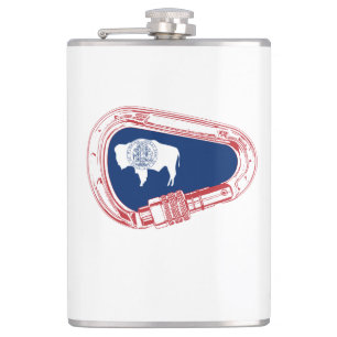 Wyoming Flag Climbing Carabiner Flask