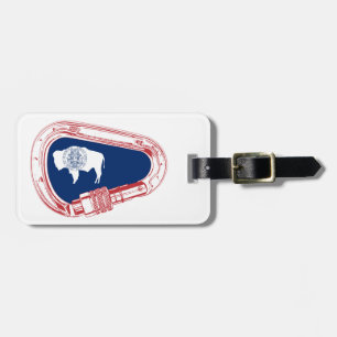Wyoming Flag Climbing Carabiner Luggage Tag