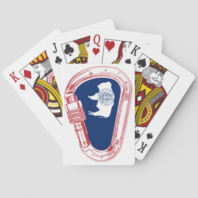 Wyoming Flag Climbing Carabiner Poker Cards (Back)