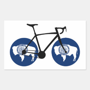 Wyoming Flag Cycling Rectangular Sticker