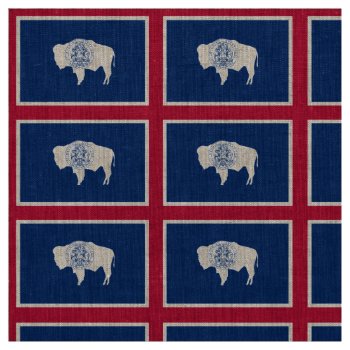Wyoming Flag Fabric by FlagGallery at Zazzle