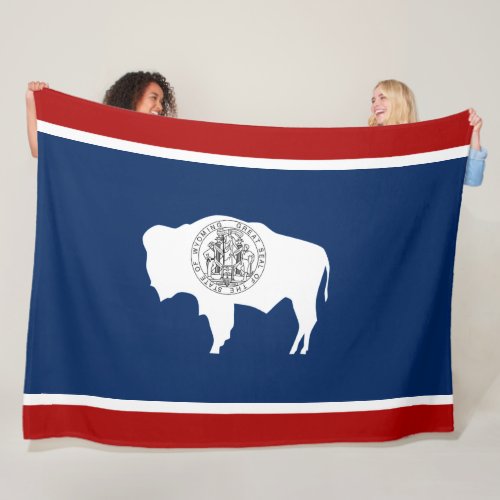 Wyoming flag fleece blanket