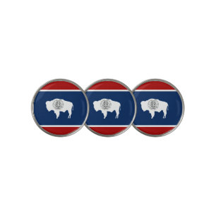 Wyoming flag golf ball marker