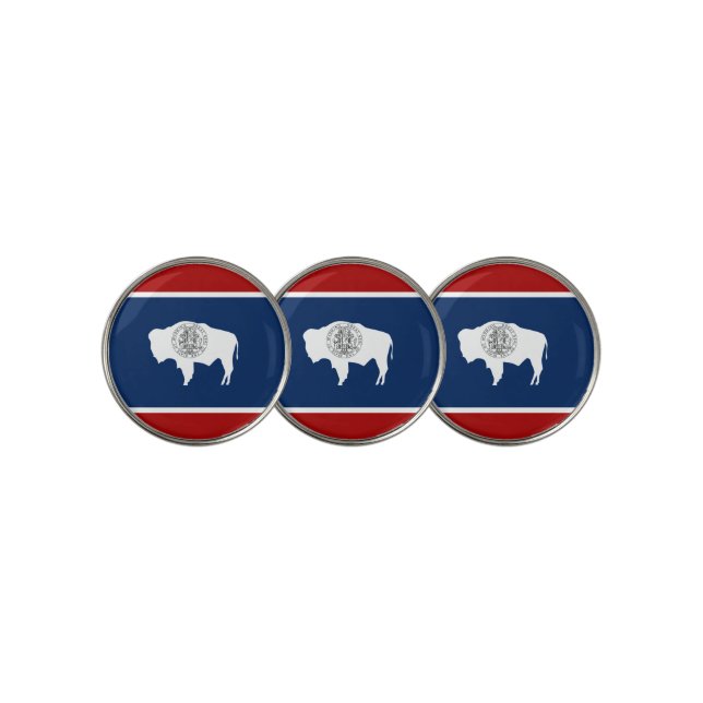 Wyoming flag golf ball marker (3 Up)