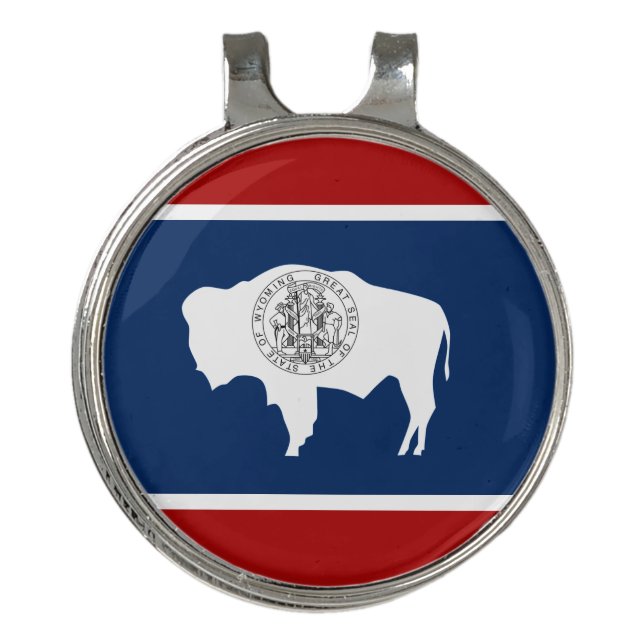 Wyoming flag golf hat clip (Front)