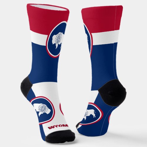 Wyoming Flag Patriotic USA State Premium Socks
