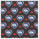 Wyoming Flag &amp; Red Heart fashion Fabric / USA