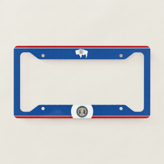 Wyoming flag-seal license plate frame (Front)