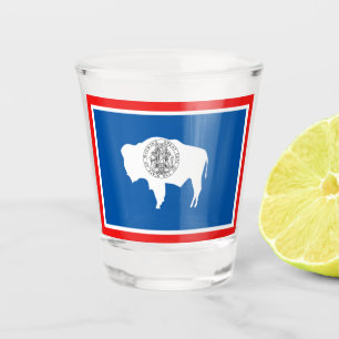 Wyoming flag shot glass