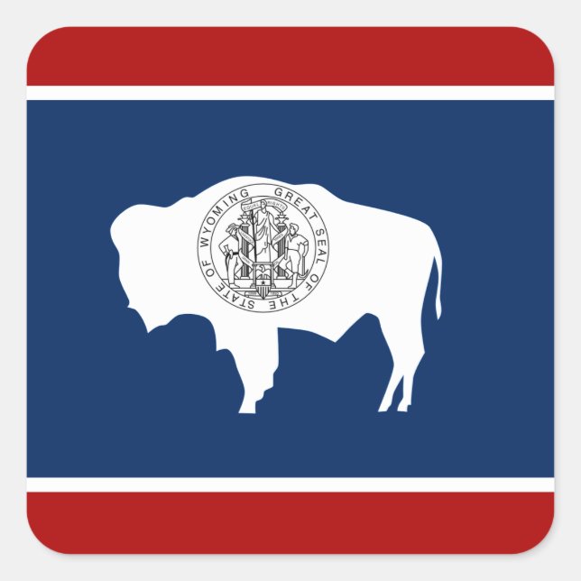 Wyoming flag square sticker (Front)