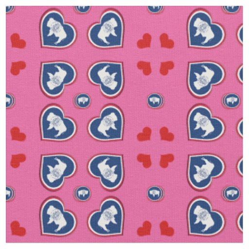 Wyoming Flag & Wyoming Hearts fashion Fabric / USA