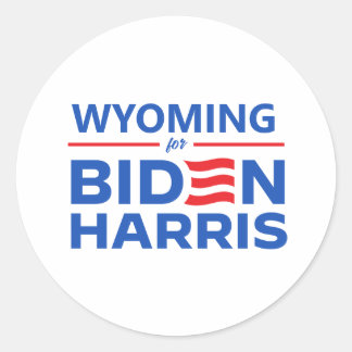 Wyoming for Biden Harris Classic Round Sticker