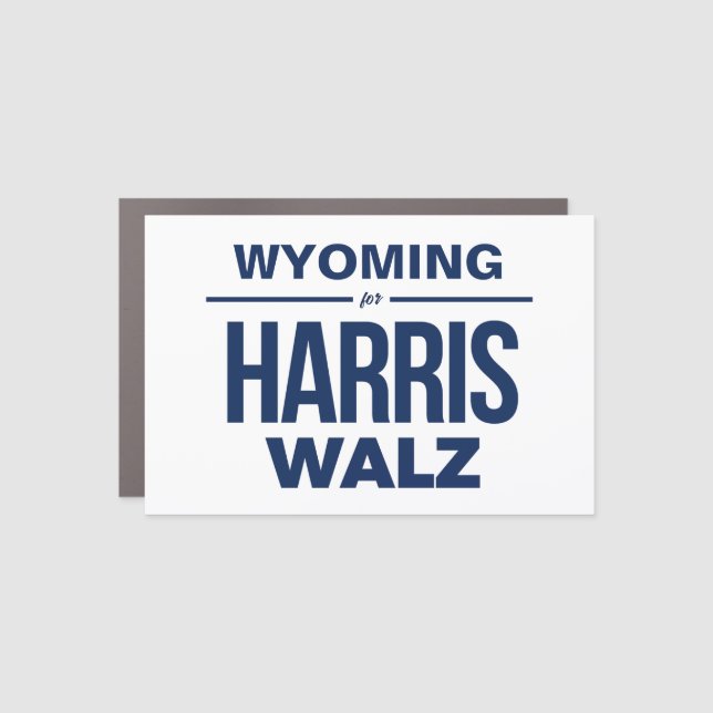 Wyoming for Harris Walz Car Magnet (Front)