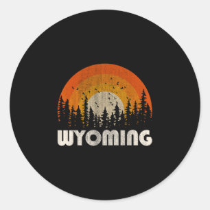 Wyoming - funny nature vintage hiking 60s 70s 80s classic round sticker