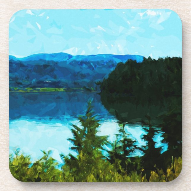 Wyoming Grand Teton Mountains Abstract Beverage Coaster (Front)