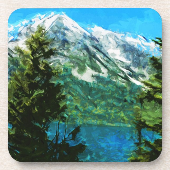 Wyoming Grand Teton Mountains Abstract Coaster (Front)