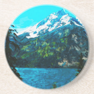 Wyoming Grand Teton Mountains Abstract Drink Coaster