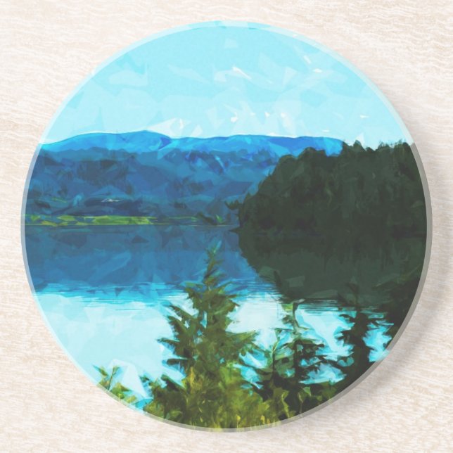 Wyoming Grand Teton Mountains Abstract Drink Coaster (Front)