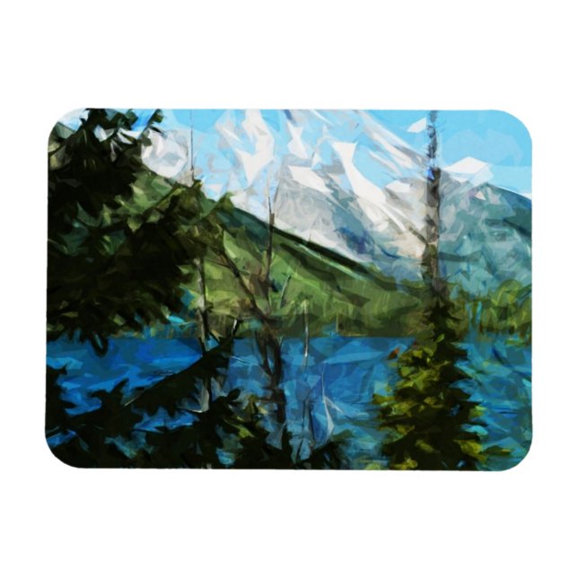Wyoming Grand Teton Mountains Abstract Magnet (Horizontal)