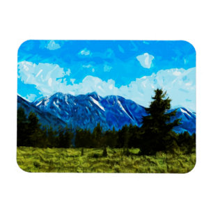 Wyoming Grand Teton Mountains Abstract Magnet