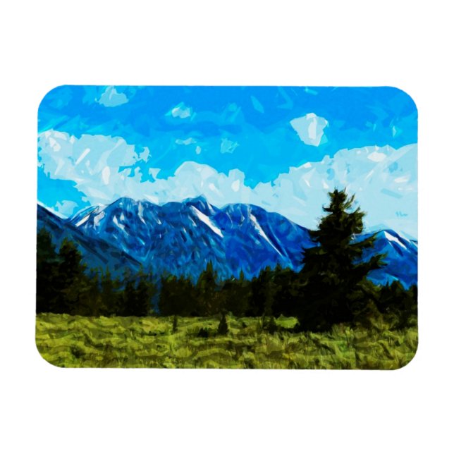 Wyoming Grand Teton Mountains Abstract Magnet (Horizontal)