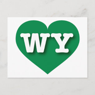 Wyoming Green Heart - I love WY Postcard